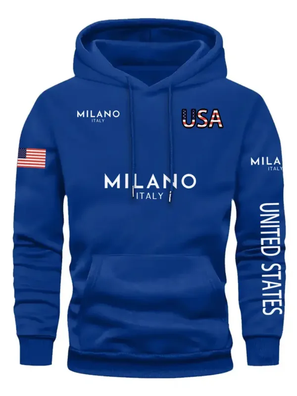 MILANO-USA-ITALY-Men's-Royal-Blue-Hoodie-Stylish-Letter-Print-Sweatshirt-with-Kangaroo-Pocket